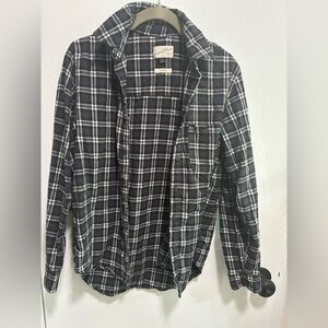 Universal Thread Black & White Plaid Flannel Shirt